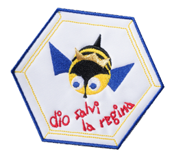 toppa ricamata Dio salvi la regina